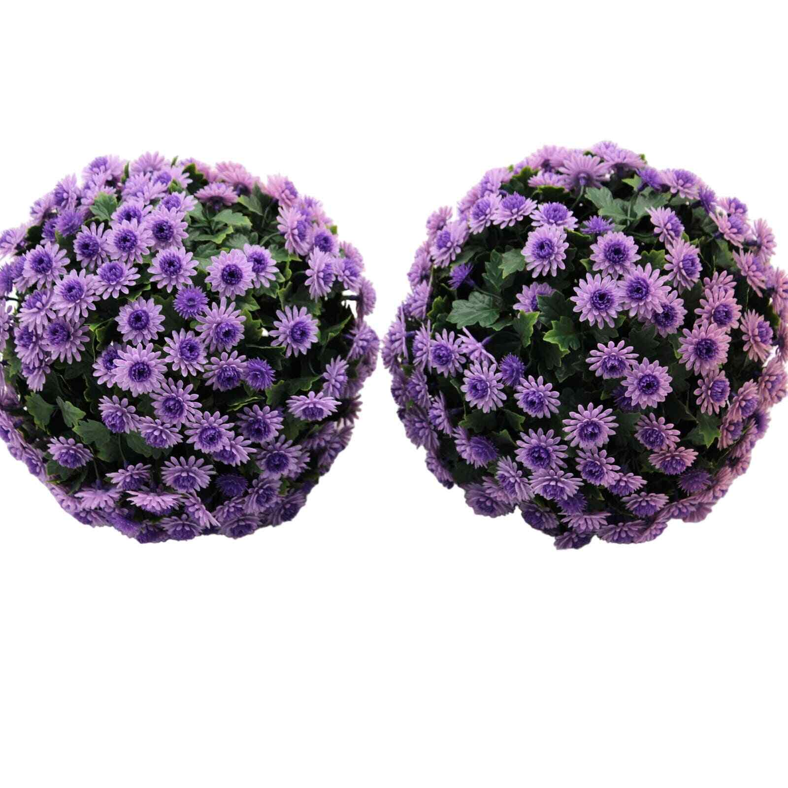 Wicker Park Set of (2) 10" Faux Mum Indoor/Outdoor Garden Spheres eBay