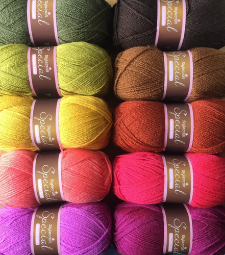 *10 x 100g* AUTUMN MIX, STYLECRAFT SPECIAL DK wool bundle, MAGENTA LIME COPPER