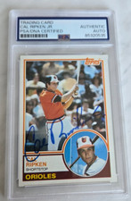 1983 TOPPS VINTAGE SIGNED CARD CAL RIPKEN JR BALTIMORE ORIOLES HOF # 163 PSA DNA