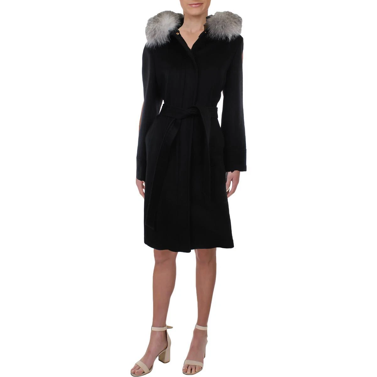 1 madison fox clearance fur trimmed coat
