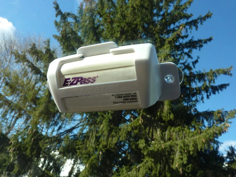 Soporte EZ PASS EZ PASS & I-PASS/I-ZOOM NUEVO Mini Etiqueta de Peaje "eZpassClip" Blanco Foto 2 de 2