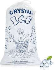 Ice Bags 8Lb with Drawstring, 50 Pack Plastic Ice Bags for Ice Storage 2 Mils T