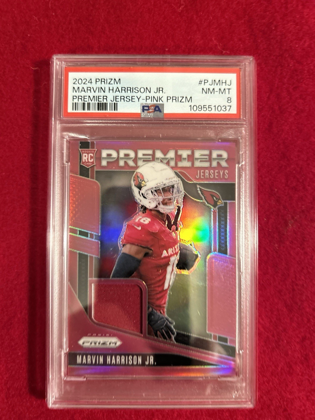2024 Panini Prizm Premier Jerseys Marvin Harrison Jr. #PJ-MHJ Pink Prizm (MEM,RC