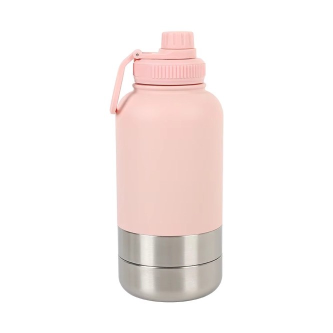 2-in-1 Food Container Leak-proof Travel Pet Bottle