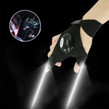 LED Fingerless Gloves for Fishing Cycling Hiking Outdoor Night Light Mittens