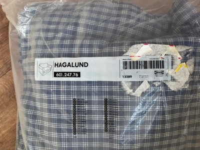 Ikea Hagalund blau-weiß karierter Bezug für 2-Sitzer Schlafsofa Zweisitzer