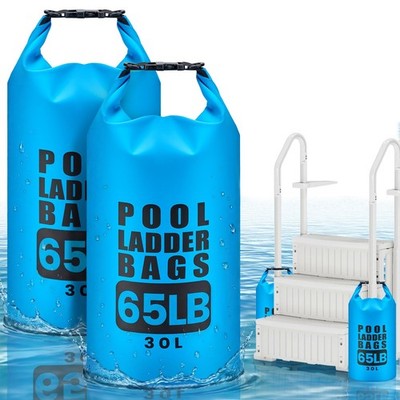 2 Pack 30L/65LB Pool Step Weights Sand Bags Waterproof 500D PVC Anchors