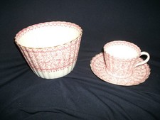 W.A.A. & Co Antique Porcelain Tea Set - 1x Tea Cup, 1x Saucer, 1x Sugar Bowl