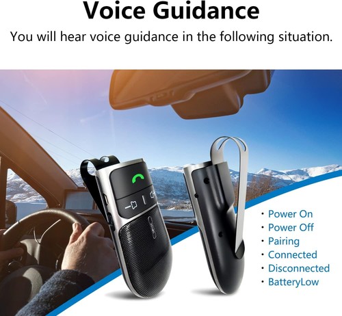 Bluetooth Phone Speaker for Car, SUNITEC Hands Free Bluetooth Car Speaker - Photo 9 sur 13