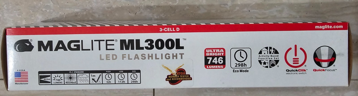 Mag-Lite ML300L LED 3 D-Cell Gray (625 Lumens