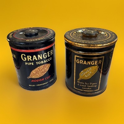 Granger Pipe Tobacco Tins EMPTY Rough Cut Lot of 2 Liggett & Myers