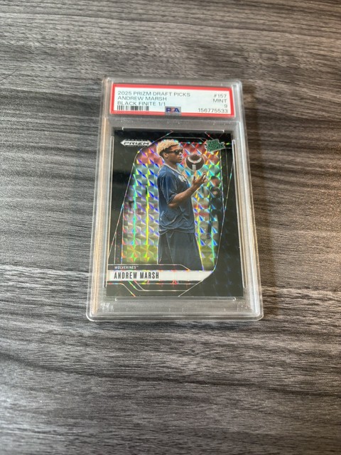 2025 Panini Prizm Draft Picks Andrew Marsh #157 Black Finite 1/1 Rated Prospect