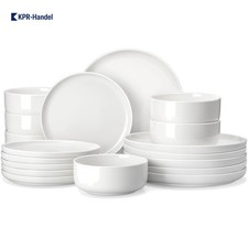 LUNA 18-tlg Tafelservice für 6 Personen - Elegantes Geschirr aus Porzellan