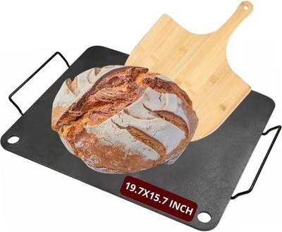 Cooking Steel for Oven Sourdough, 16x20'', Detachable Handle, Heavy-Duty, Prof.