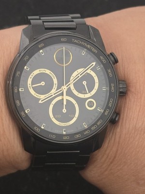 Movado BOLD Verso Chronograph Black Ion-Plated Bracelet Watch | 44mm |