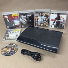 Sony Playstation PS3 Super Slim CECH-4001B 250GB Console w/ Games Tested Working