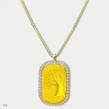 Stunning Colorful Tree of Life Pendant Necklace Chain Photo Dog Tag Chain Gift D