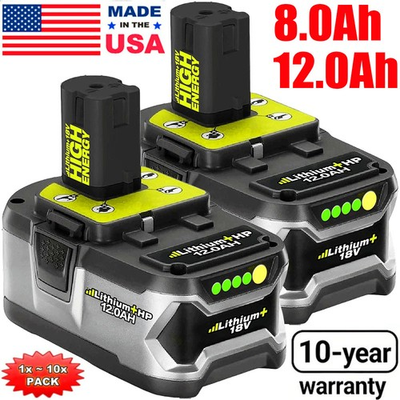 #ad #ad PACK 8.0Ah 12.0Ah 18V Lithium Ion For RYOBI P108 One Plus High Capacity Battery $181.04