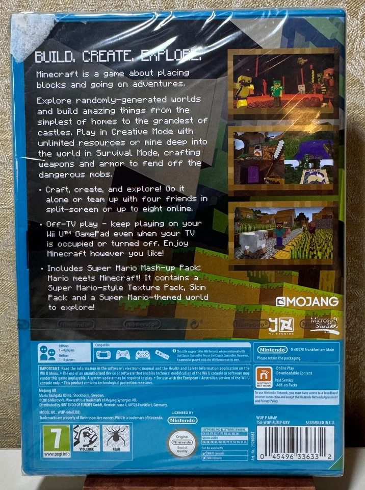 Minecraft (Nintendo Wii U Game -includes Super Mario Mash Up) - NEW SEALED - Image 2 of 2