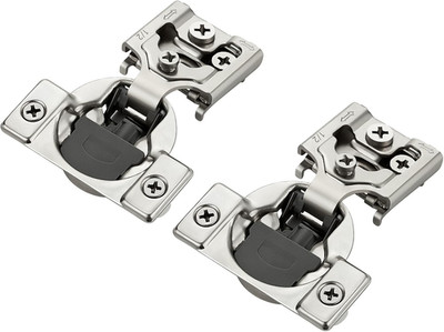 JOYDECOR 60 Pack Soft Close Hinges 1/2'' Satin Nickel for Kitchen Cabinets