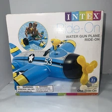 Intex Water Gun Plane ~ Ride On Kids Swimming Pool Float Raft W/ Squirt Gun 