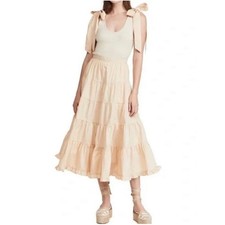 ULLA JOHNSON Hope Tiered Midi Dress