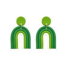 St Patrick's Day Earrings for Women,Irish Shamrock Drop Dangle Medium, green