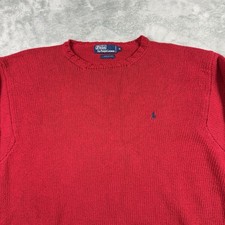 Polo Ralph Lauren Jumper Mens XL Extra Large Red Chunky Pullover Knit Pony