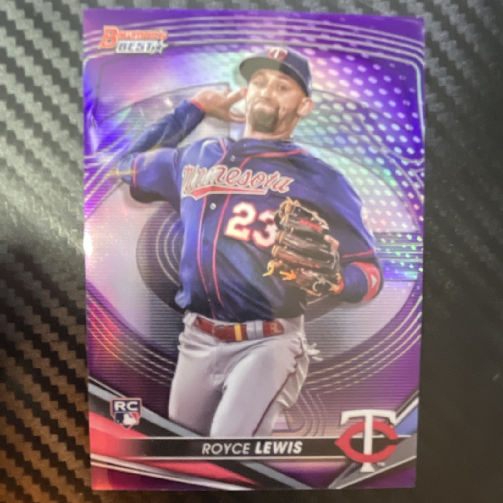 Topps 2022 Bowman's Best Royce Lewis Twins #65 Purple Refractor RC /250