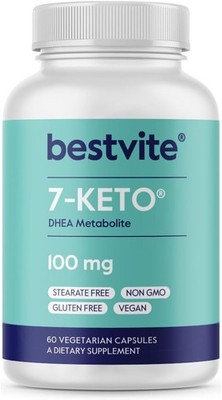 BESTVITE 7Keto 100mg DHEA 60 Vegetarian Capsules  No Stearates  Vegan  Non GM...