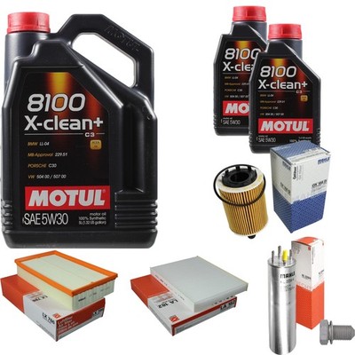 MAHLE Inspektionspaket 7 L Motul 8100 X-clean+ 5W-30 für VW Multivan V 2.5 TDI