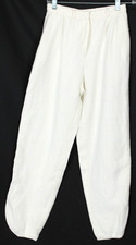 VALENTINO Vintage Ivory Woven Curved-Hem Wide Leg Pants 0
