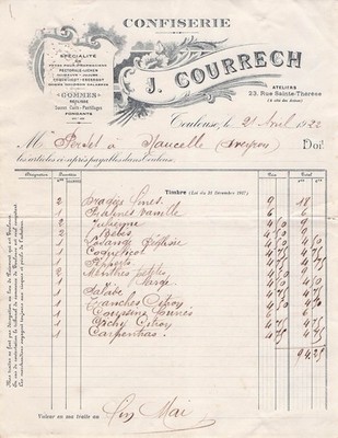 31 TOULOUSE Confiseur COURREGES 1922 Confiserie