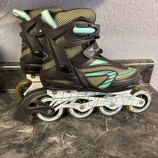 5th Element Stella Plus Women's Inline Skates Size 8 Black Turquoise ABEC 9 84mm