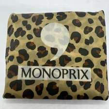 monoprix grocery shopping tote bag reusable france supermarket Animal Leopard