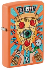 Zippo Eye of Pizza Orange Matte Windproof Pocket Lighter, 231-103031