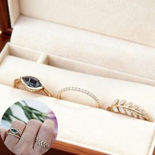 Ring 3 PCS Set Women's Trio Leaf Design Bridal Rings Stackable Jewelry Accessory