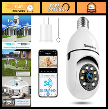 360  Light Bulb Security Camera, 2K/3MP WiFi, Color Night Vision, Motion Alert,