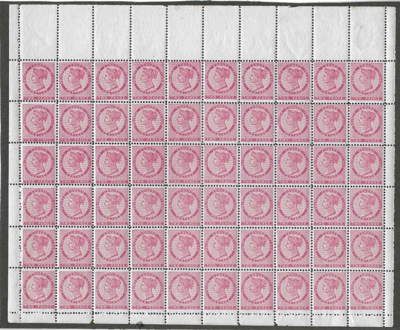 Prince Edward Island, Scott #5, Sheet of 60, TWC Pence Variety Pos. 54, Mint NH
