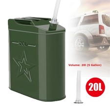 5 Gallon 20l Gasoline Army Green Jerry Can Military Metal Steel Tank Backup Usa