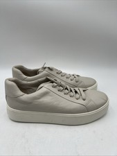 Women s Vince Benfield leather platform Lace Up Beige sneakers Size 9