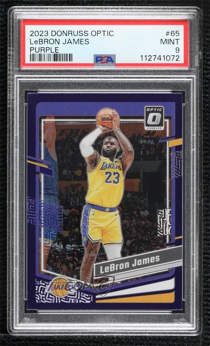 2023-24 Panini Donruss Optic Purple Prizm LeBron James #65 PSA 9 MINT 04xc