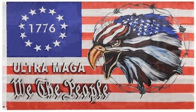 3x5 We The People Betsy Ross Ultra MAGA Eagle 3'x5' Woven Poly Nylon 68D Flag