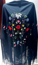 Stunning MANTON PIANO Cover Flamenco Dance Black Square Polyester 47"+15"fringes