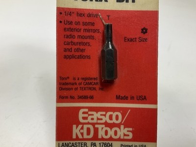 KD Tools 422015C T15 Tamper Proof Torx Bit, 1/4'' Hex - MADE IN USA