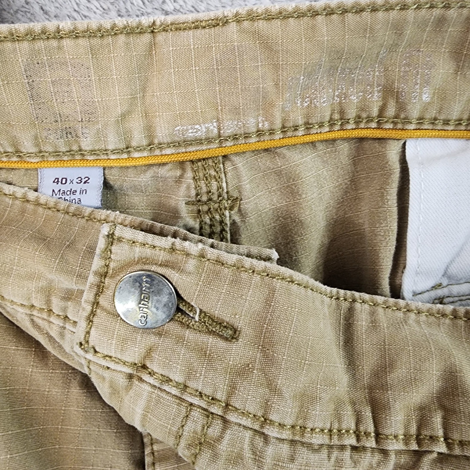 Carhartt Force Pants Mens Size 40 x 32 Tan Ripstop Relaxed Fit Cargo Workwear thumbnail 3