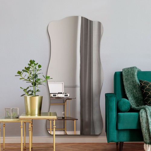 Extra Large Wavy Rippled Leaner Wall Mirror 71"x33" (180x85cm) MirrorOutlet - Picture 5 of 5