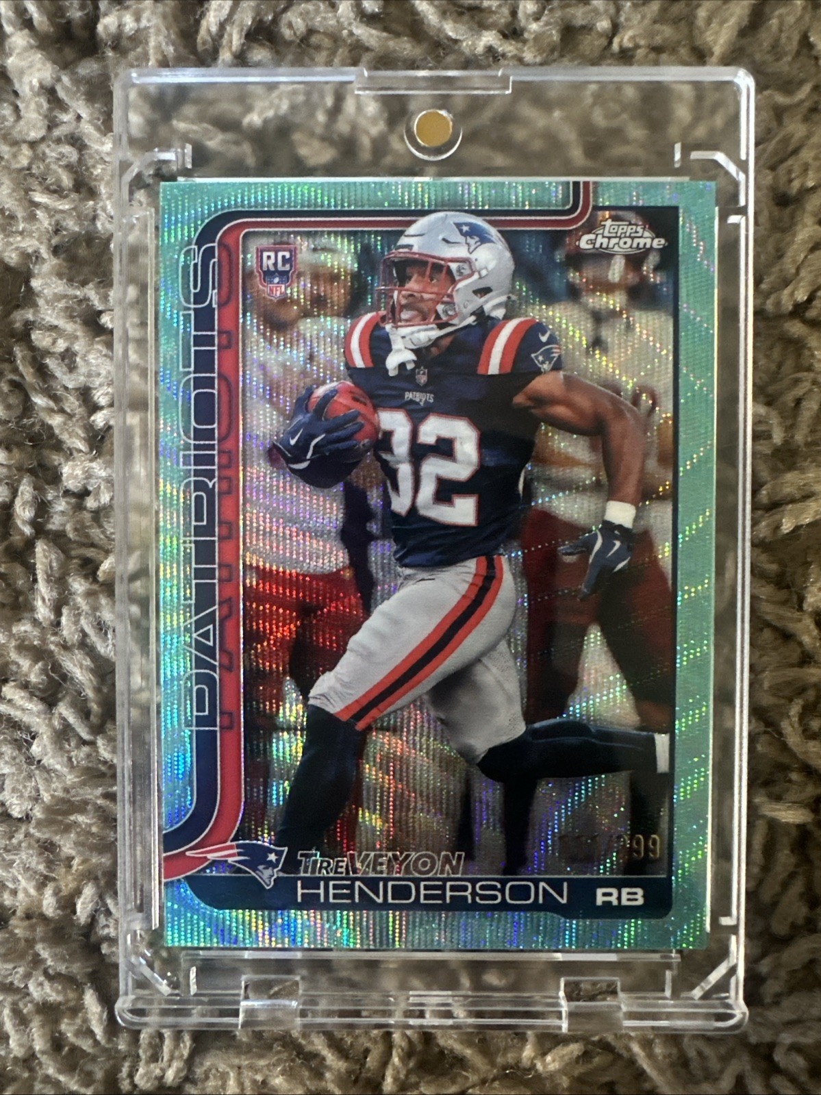 2025 Topps Chrome - Rookies TreVeyon Henderson #328 Teal Refractor /299 (RC)