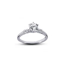 1.42ct F/SI2 Round Natural Certified Diamonds 14kw Gold Classic Three-Stone Ring