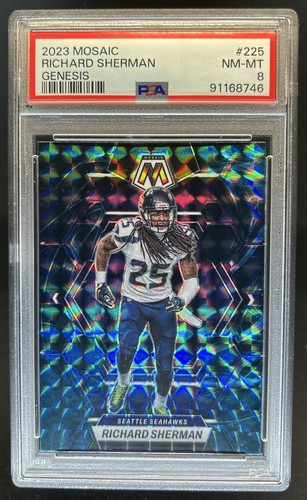 2023 Panini Mosaic Richard Sherman Genesis Mosaic #225 Seahawks PSA 8